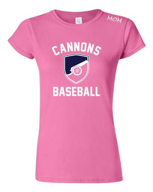 Cannons Mom Tee - Pink Front